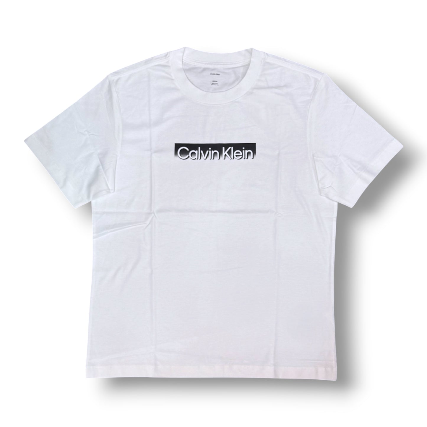 CALVIN KLEIN - T-Shirt Uomo con scritta frontale in 3D, Col.Bianco