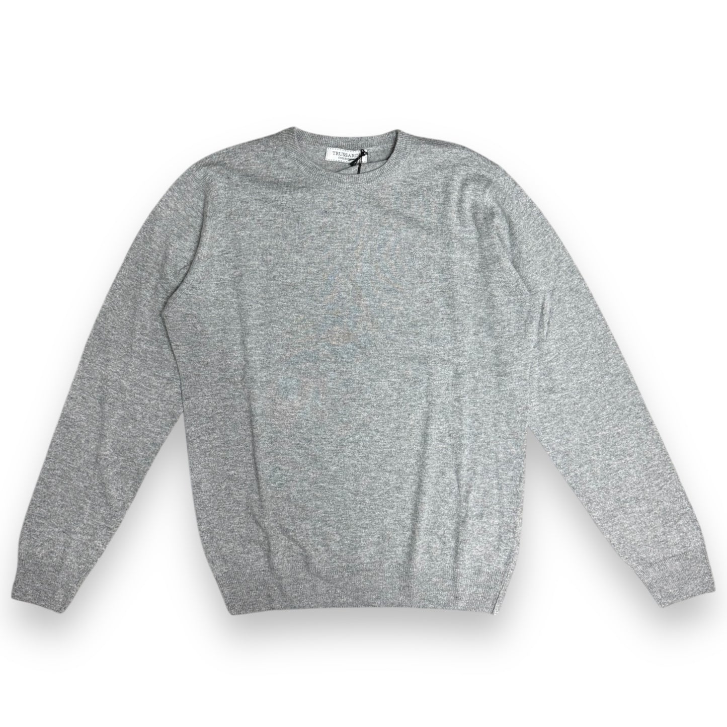 Maglioncino TRUSSARDI Uomo, con logo ricamato lato cuore, col.Grigio chiaro