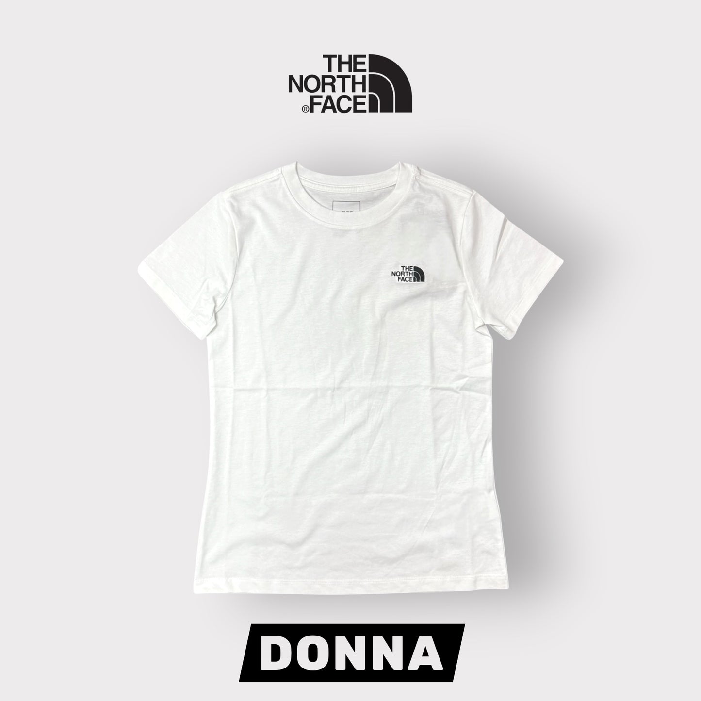 THE NORTH FACE- T-shirt Donna, con logo ricamato lato cuore, SlimFit, col.Bianco