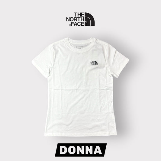 THE NORTH FACE- T-shirt Donna, con logo ricamato lato cuore, SlimFit, col.Bianco