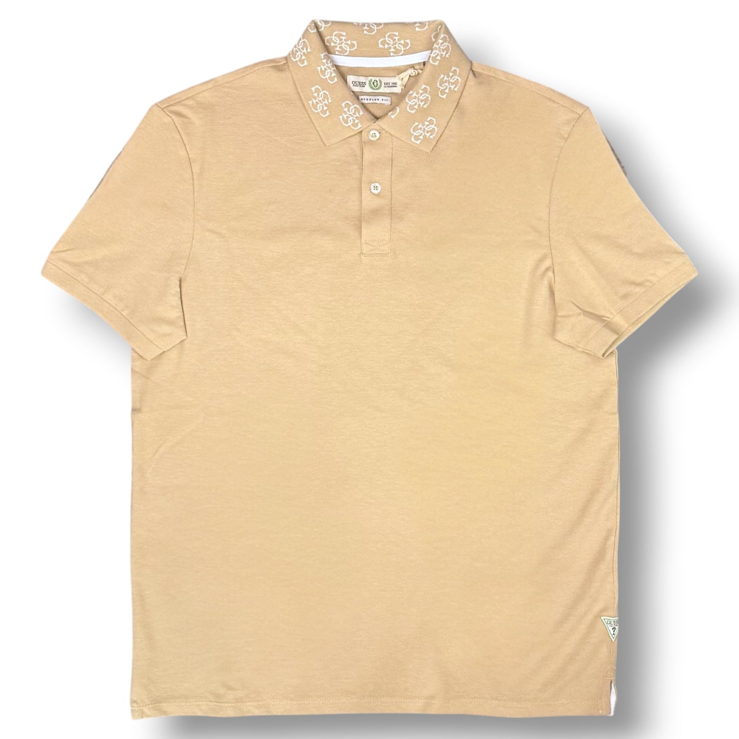 GUESS- Polo Uomo, con logo sul colletto, Regular Fit, col.Beige