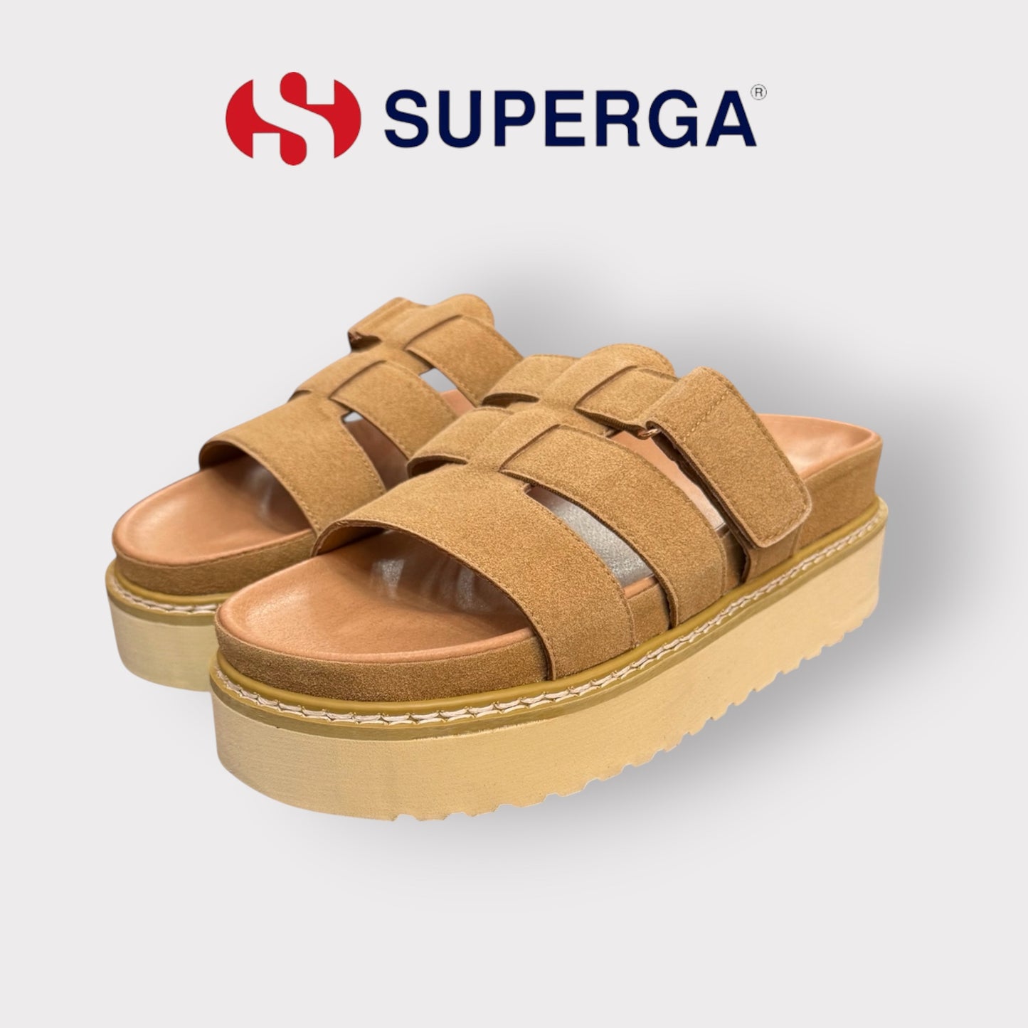 SUPERGA- Scarpe Donna, con zeppa, col.Camel