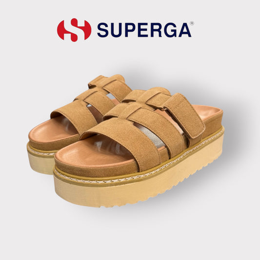 SUPERGA- Scarpe Donna, con zeppa, col.Camel