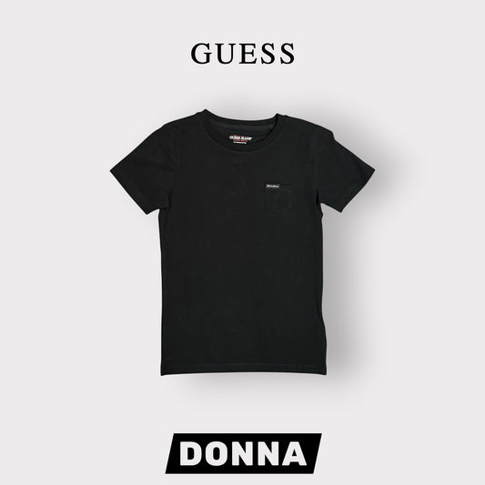 GUESS JEANS- T-shirt Donna, SlimFit, con taschino lato cuore, col.Nero