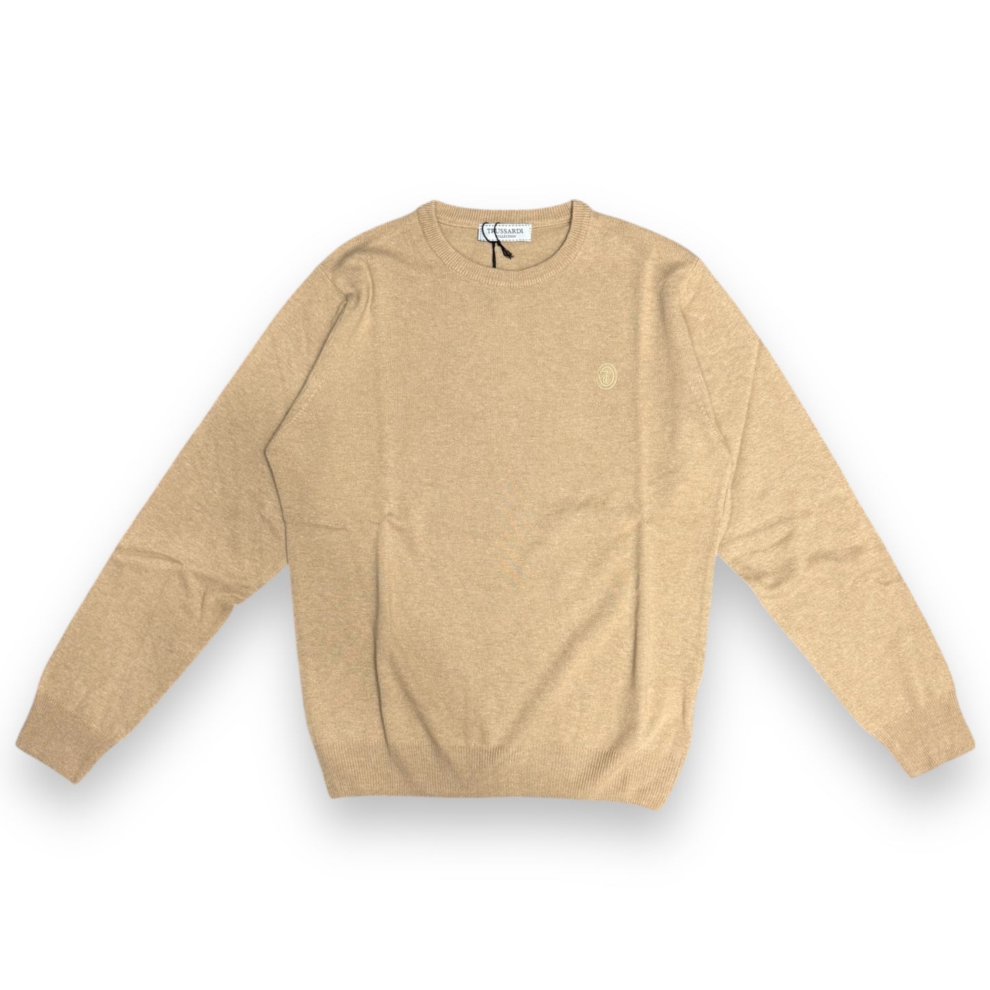 Maglioncino TRUSSARDI Uomo, con logo ricamato lato cuore, col.Beige