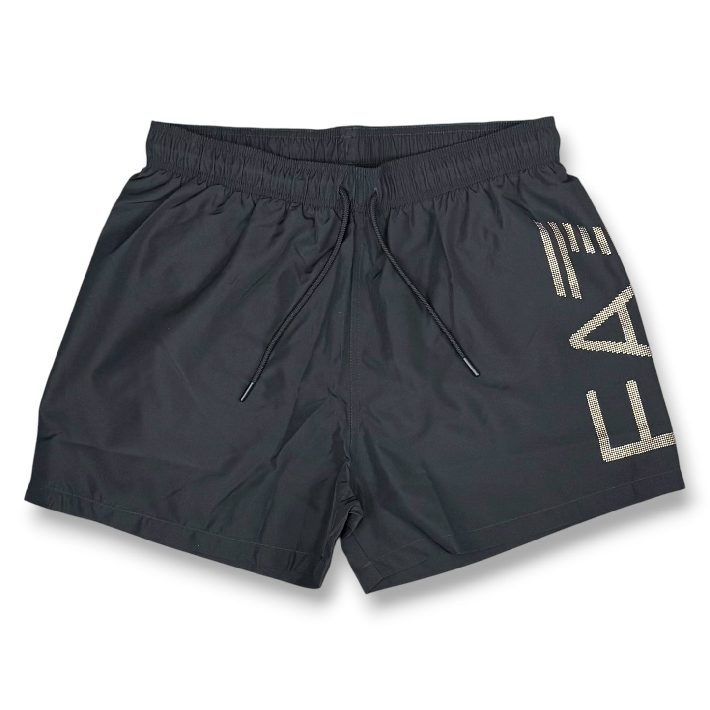EMPORIO ARMANI- Costume Uomo con scritta sulla gamba, Col.Nero