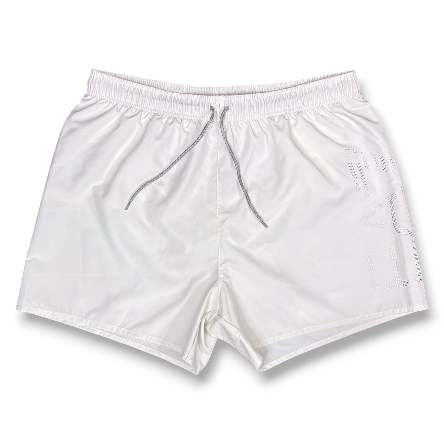 EMPORIO ARMANI- Costume Uomo con scritta sulla gamba, Col.Bianco