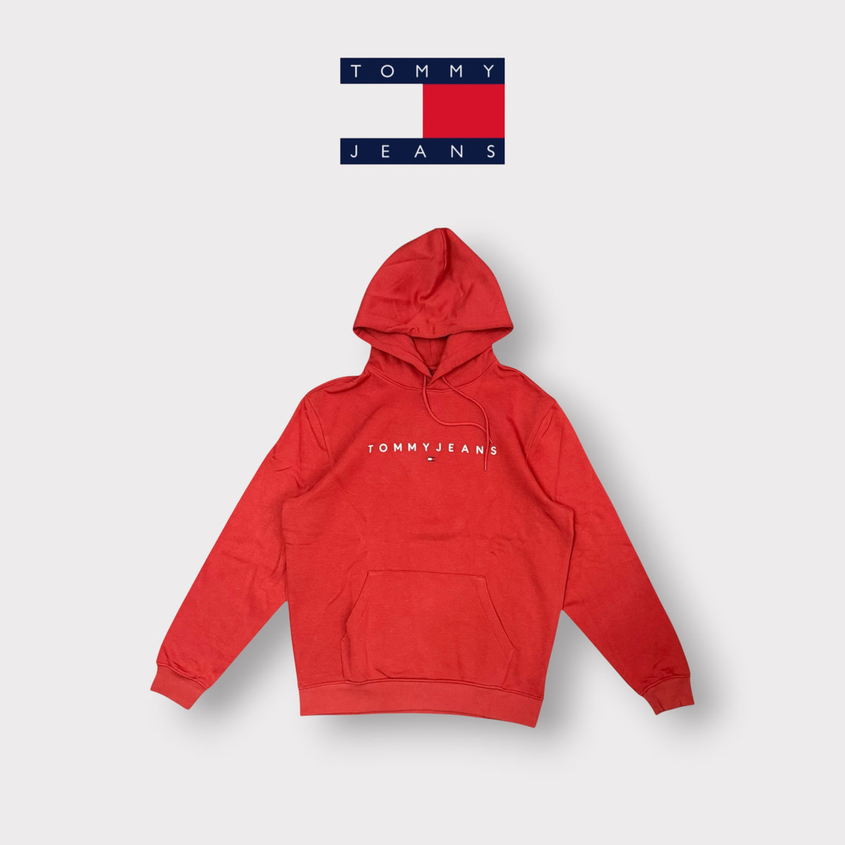 TOMMY JEANS - Felpa Uomo con cappuccio, tex.felpato, Col.Rosso