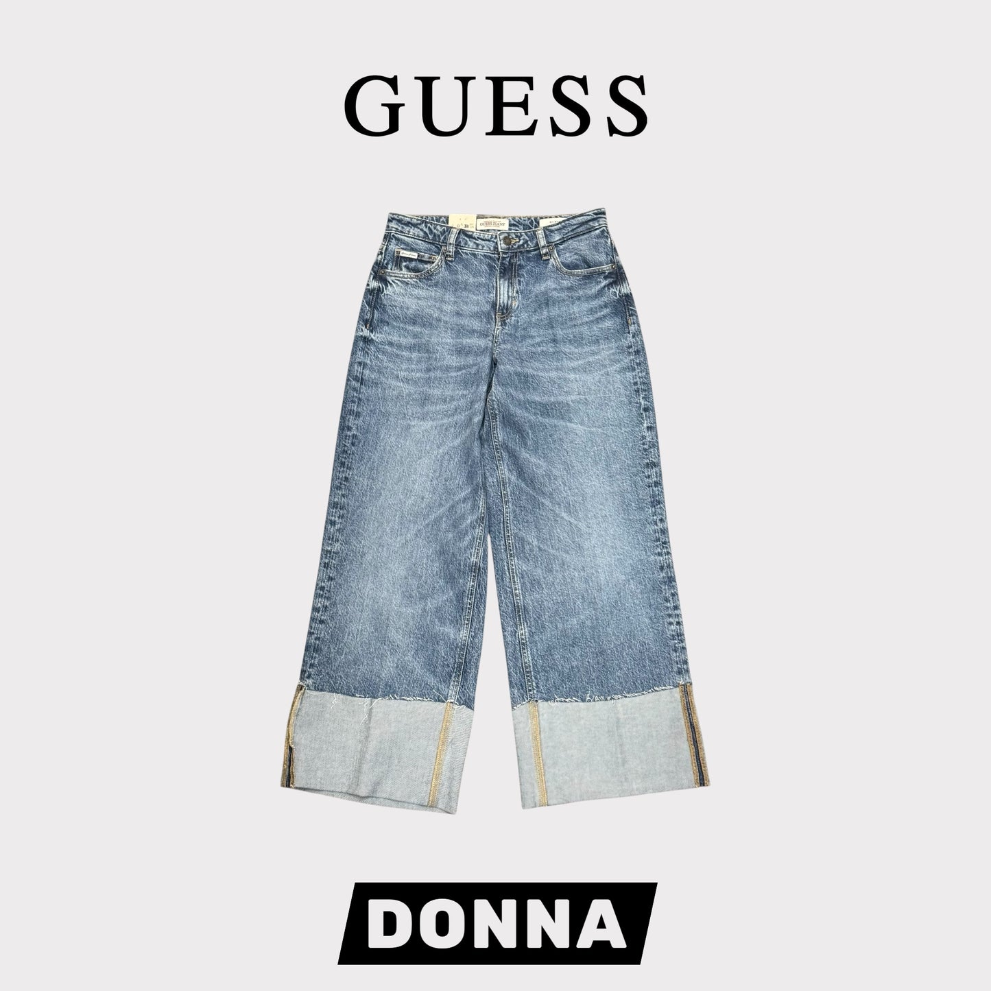GUESS JEANS - Pantalone Donna, mod.Wide Leg, (L30)