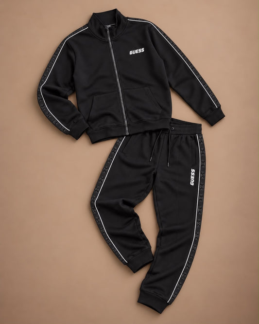 GUESS - Tuta completa Uomo, con scritta lato cuore , tex.neoprene, Col.Nero