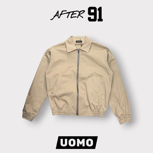 AFTER 91- Giacca/Camicia Uomo  con zip, BoxyFit,Col.Beige