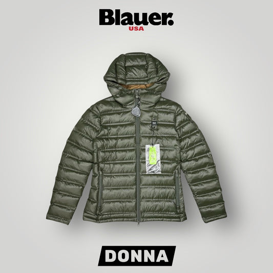 Giubbotto BLAUER Donna con cappuccio, Col.Verde Militare (Imbott.Ovatta)