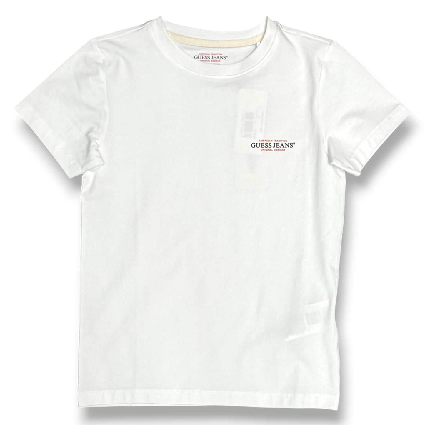 GUESS JEANS- T-shirt Donna, SlimFit, con stampa lato cuore, col.Bianco