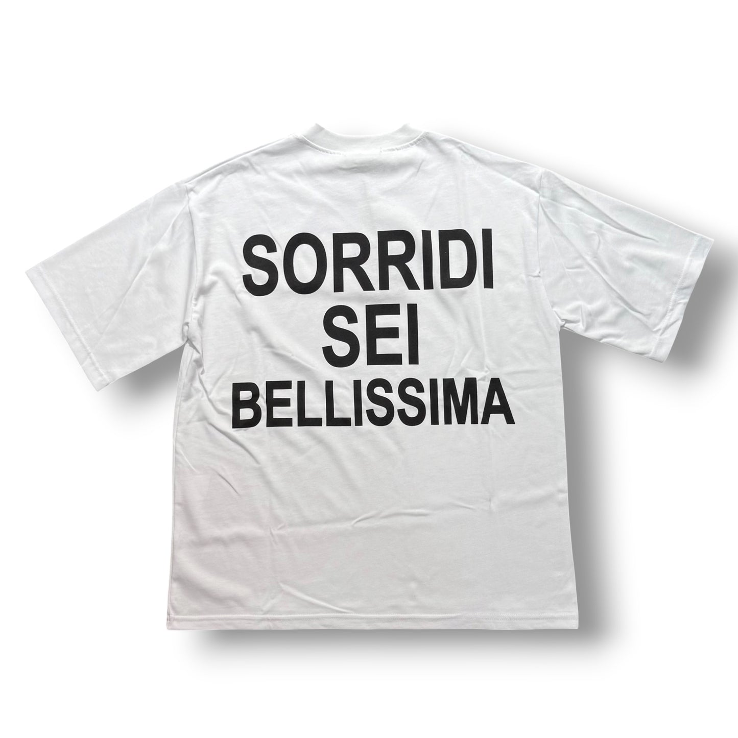 LUKAS KIMI - T-Shirt Uomo con scritta schienale, Col.Bianco