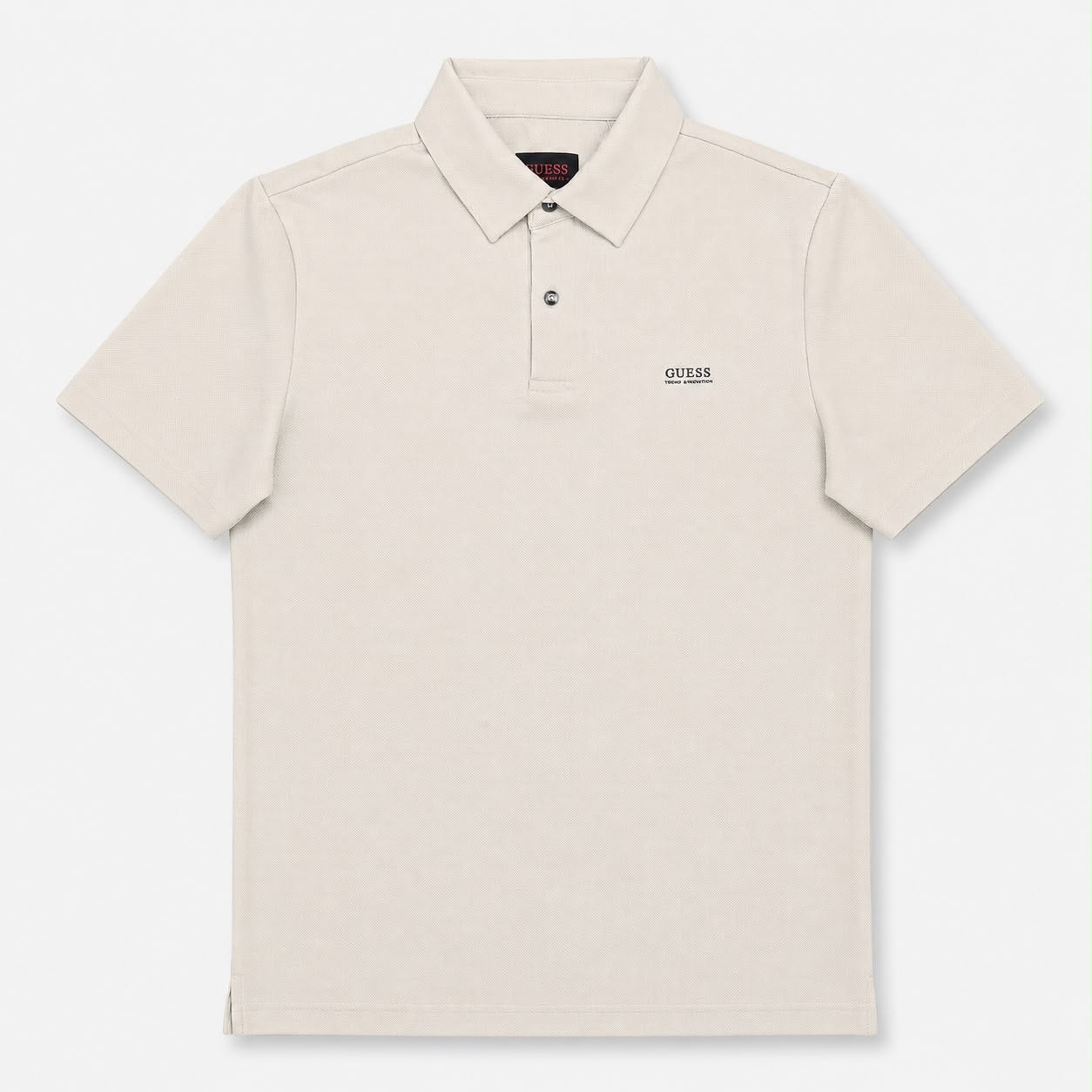 GUESS- Polo Uomo, in tessuto tecnico, SlimFit, Col.Beige
