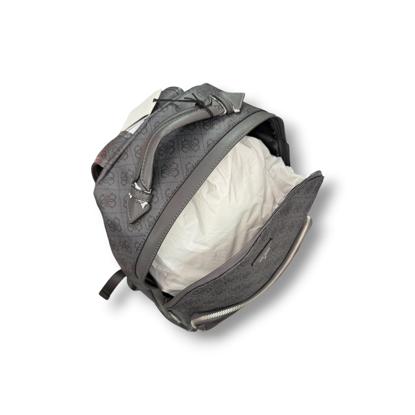 GUESS- Zaino Uomo, in pelle, logato, Col.Grigio Scuro