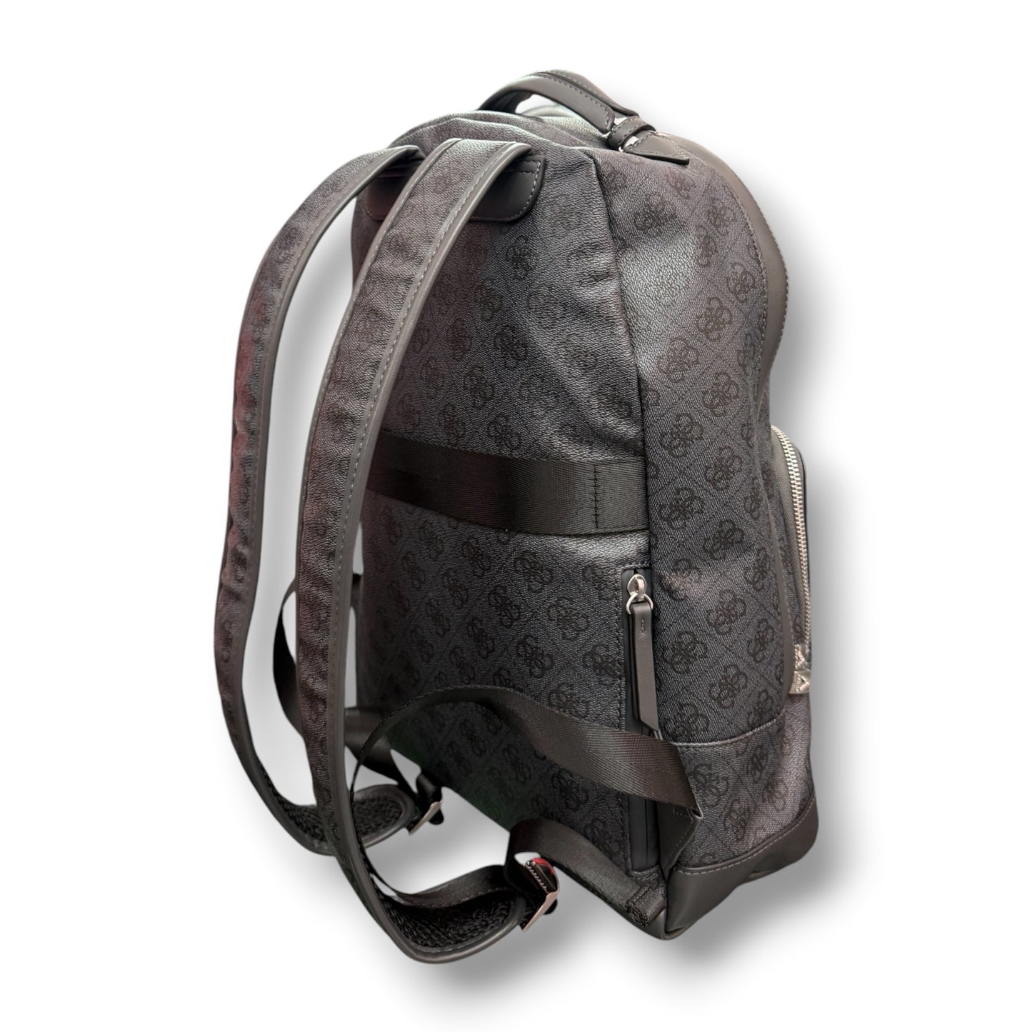 GUESS- Zaino Uomo, in pelle, logato, Col.Grigio Scuro
