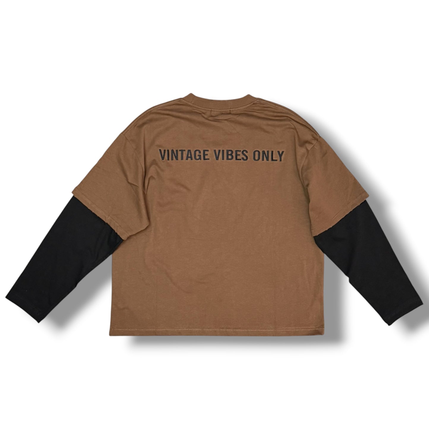 JUST RIBEL - T-Shirt Uomo, (veste comoda), con stampa schienale, Col.Marrone