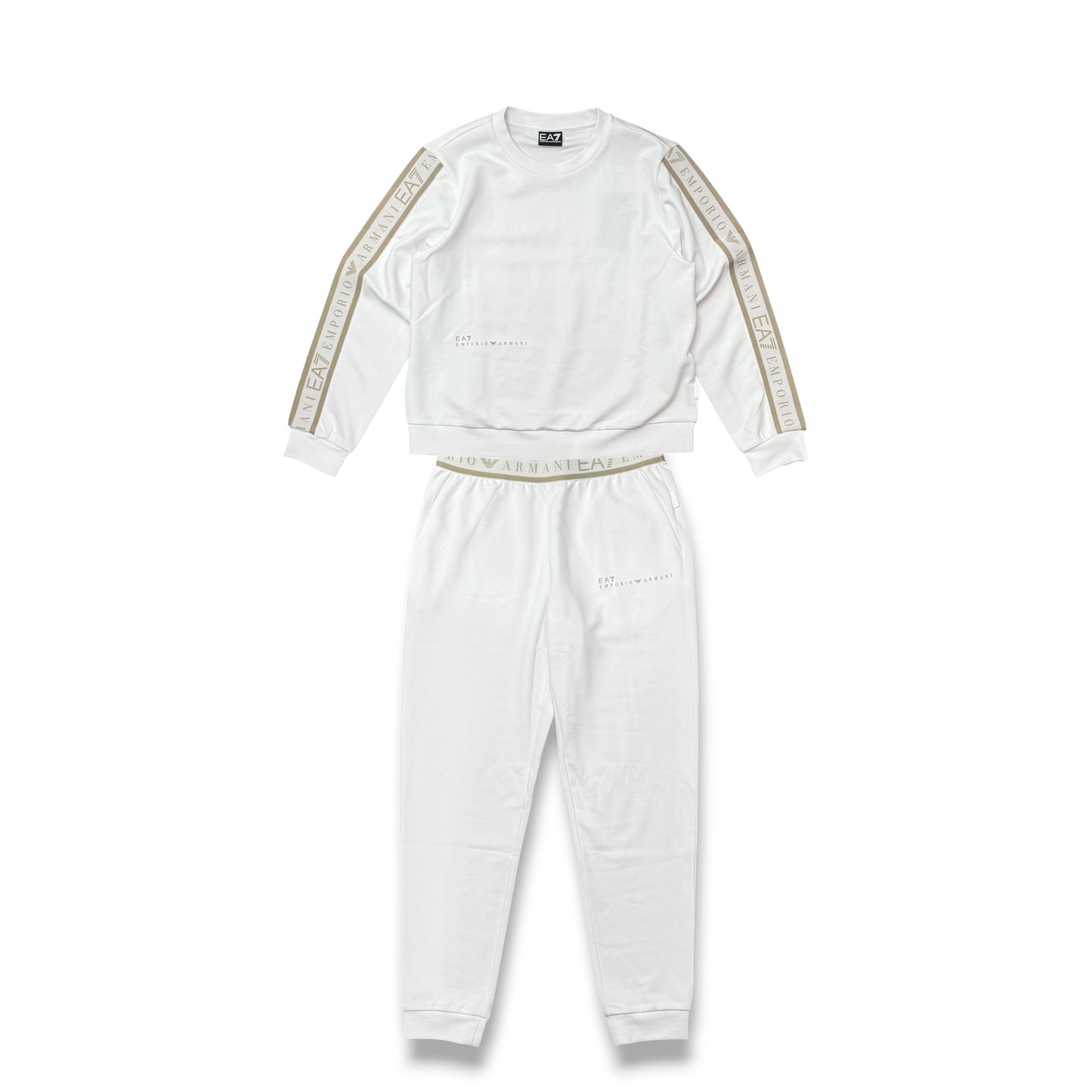 EA7 EMPORIO ARMANI- Tuta completa Donna girocollo, primaverile, Col.Bianco