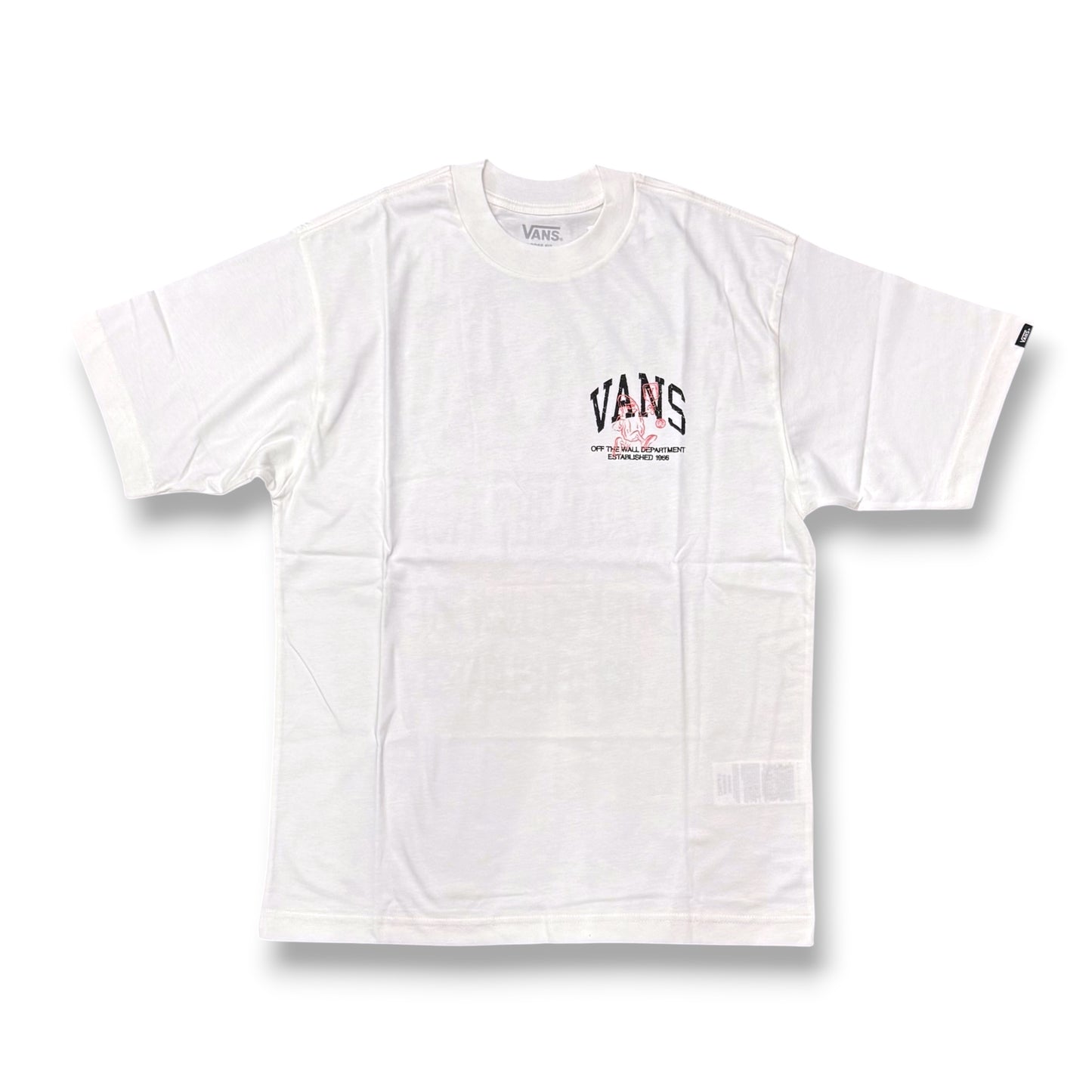 VANS- T-Shirt Uomo, Loose Fit con stampa lato cuore e sulla schiena, Col.Bianco