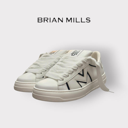 BRIAN MILLS- Scarpe Uomo, mod.1001, Col.Bianco/Nero