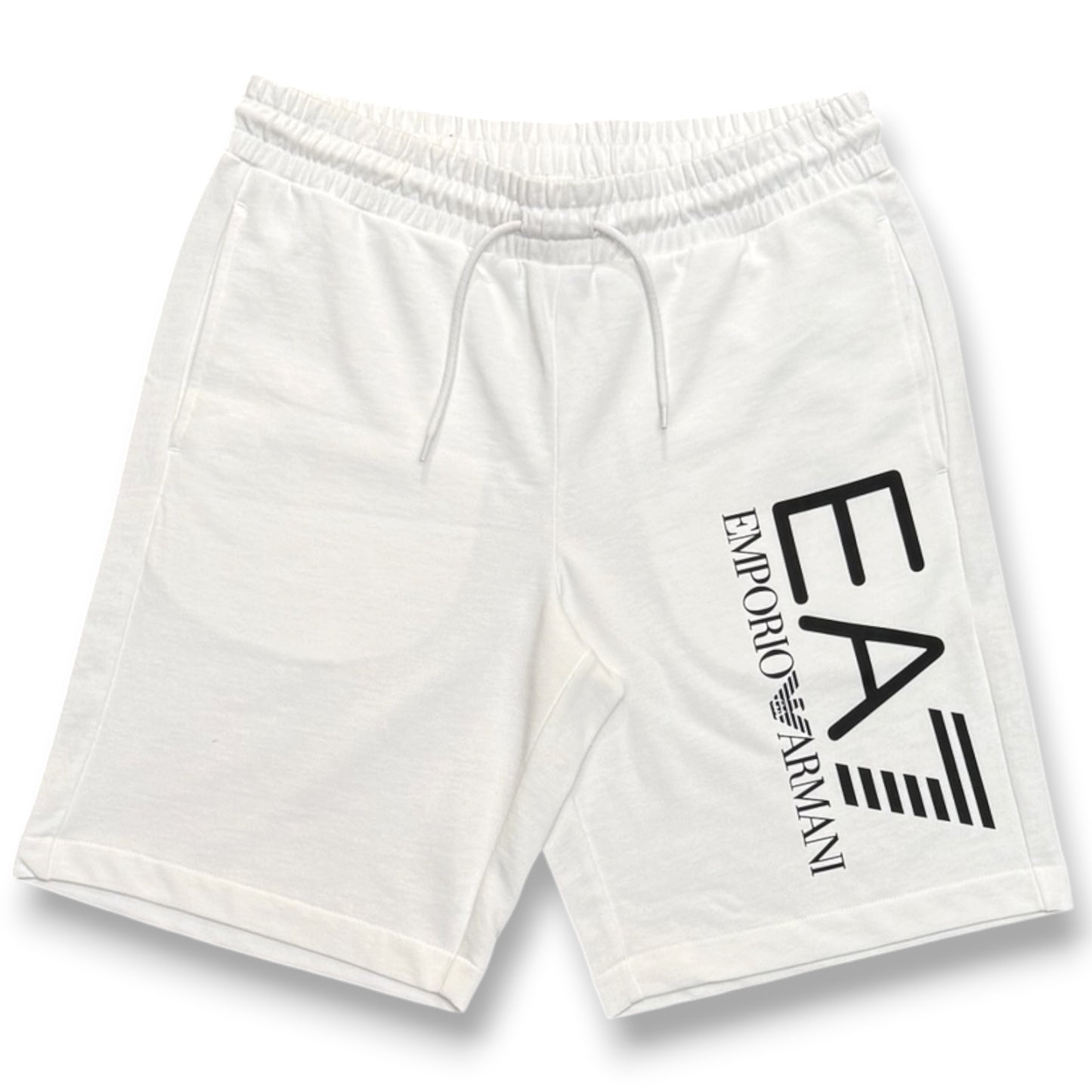 EMPORIO ARMANI-Bermuda, con logo grande sulla gamba, col.Bianco