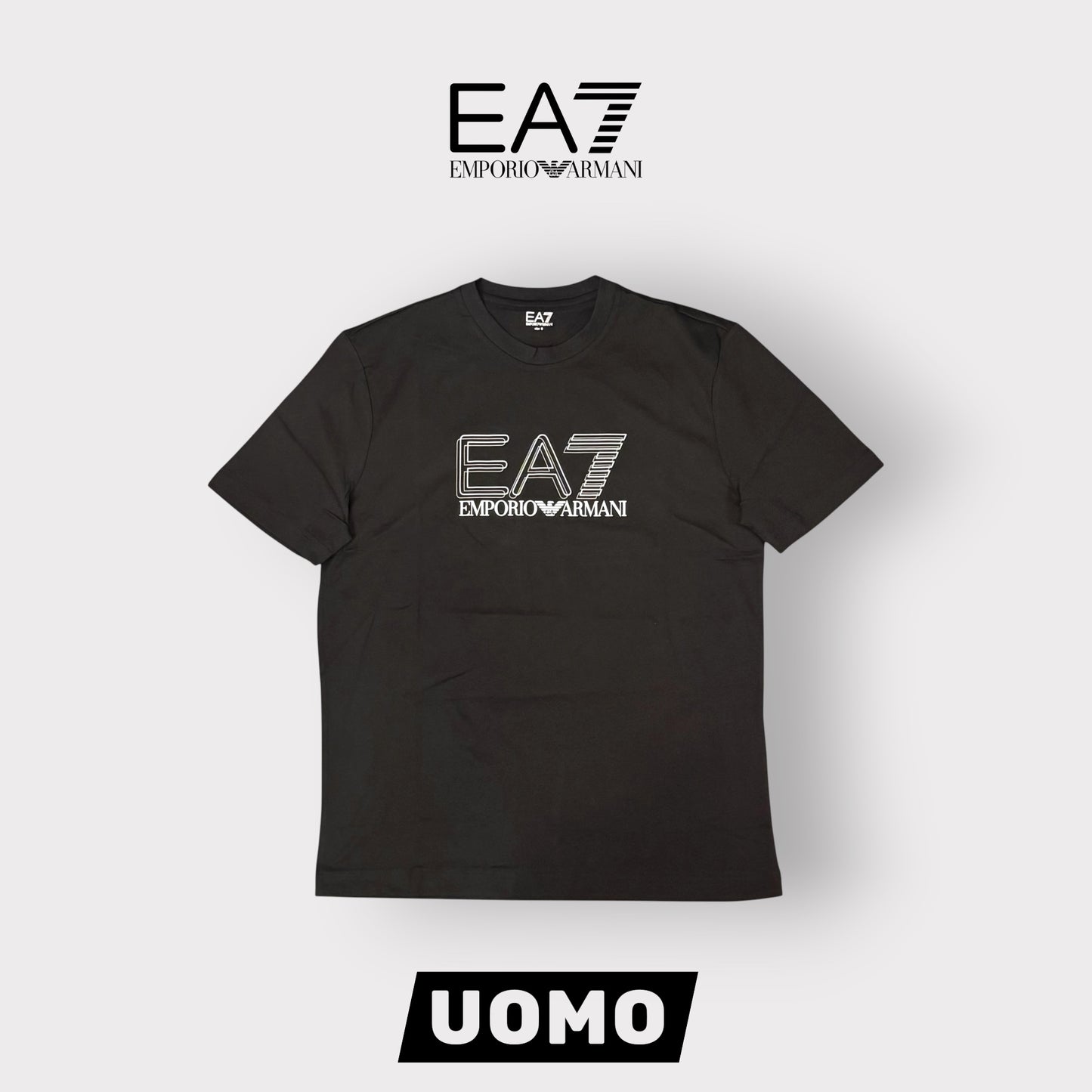 EMPORIO ARMANI- T-shirt Uomo, con logo gommato frontale, col.Nero