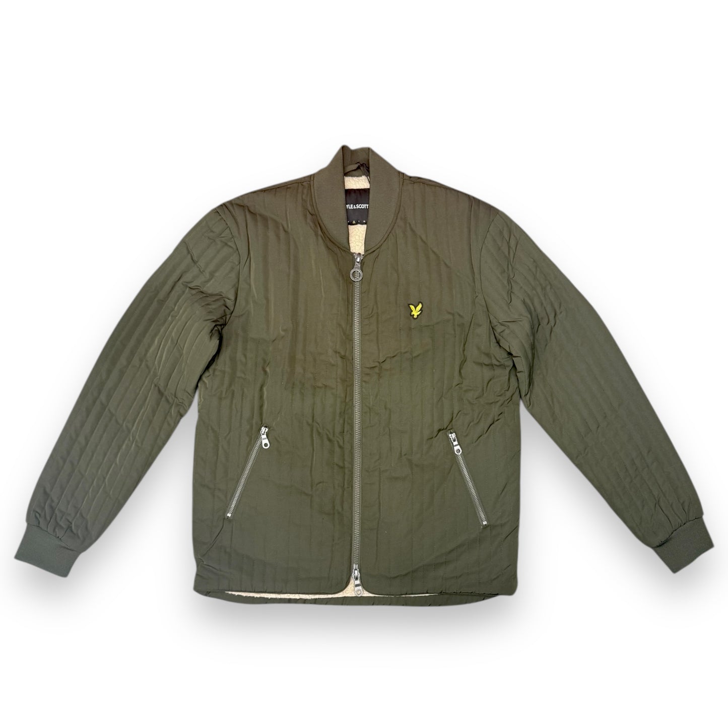 Giubbotto  LYLE&SCOTT, con interno in pelliccia, mod.Quilted Liner Jacket, Col.Olive