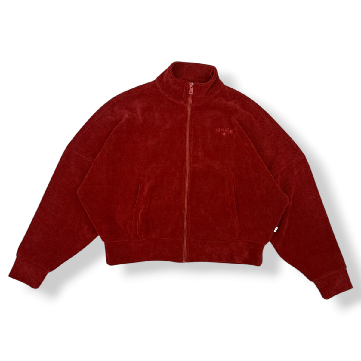 GUESS- Tuta completa Donna, a costine, tex.Velluto, Col.Bordeaux