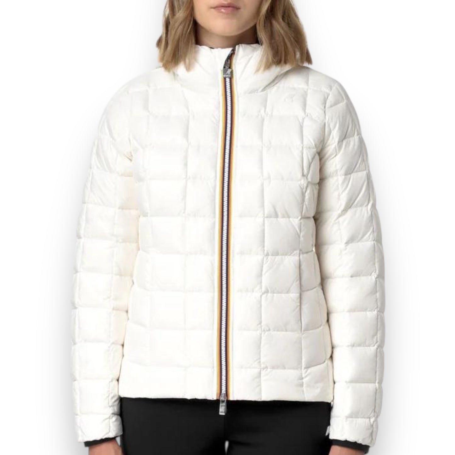 Giubbotto K-WAY Donna reversibile, mod.Lily St Thermo Double, Col.Black Pure-White Gardenia
