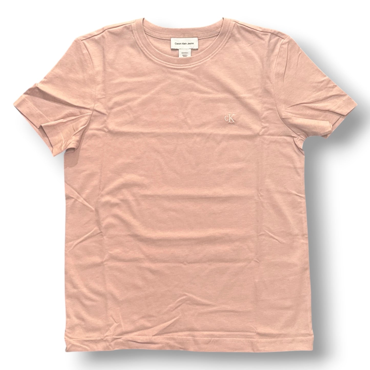 CALVIN KLEIN- T-shirt Donna, con logo ricamato lato cuore, Regular Fit, col.Rosa