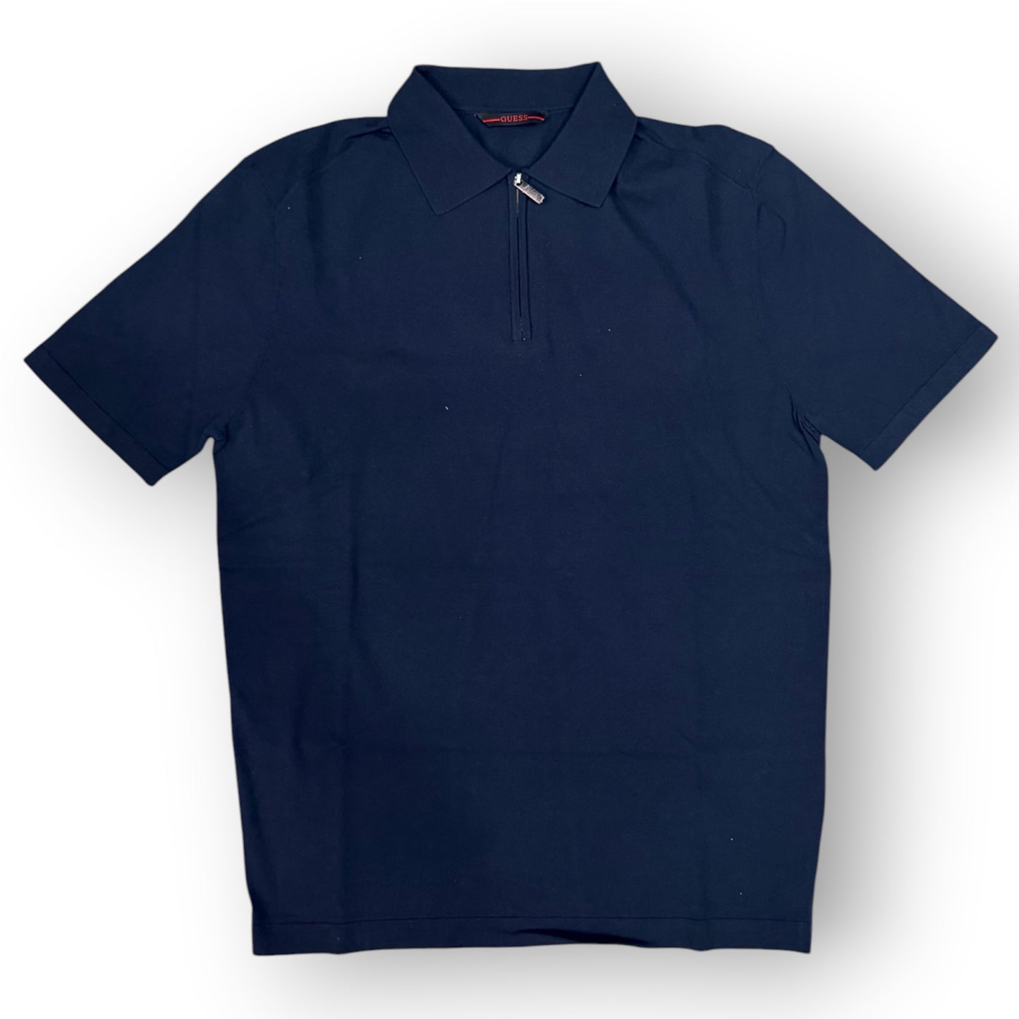 GUESS- Polo Uomo, in filo, Regular Fit, col.Blu