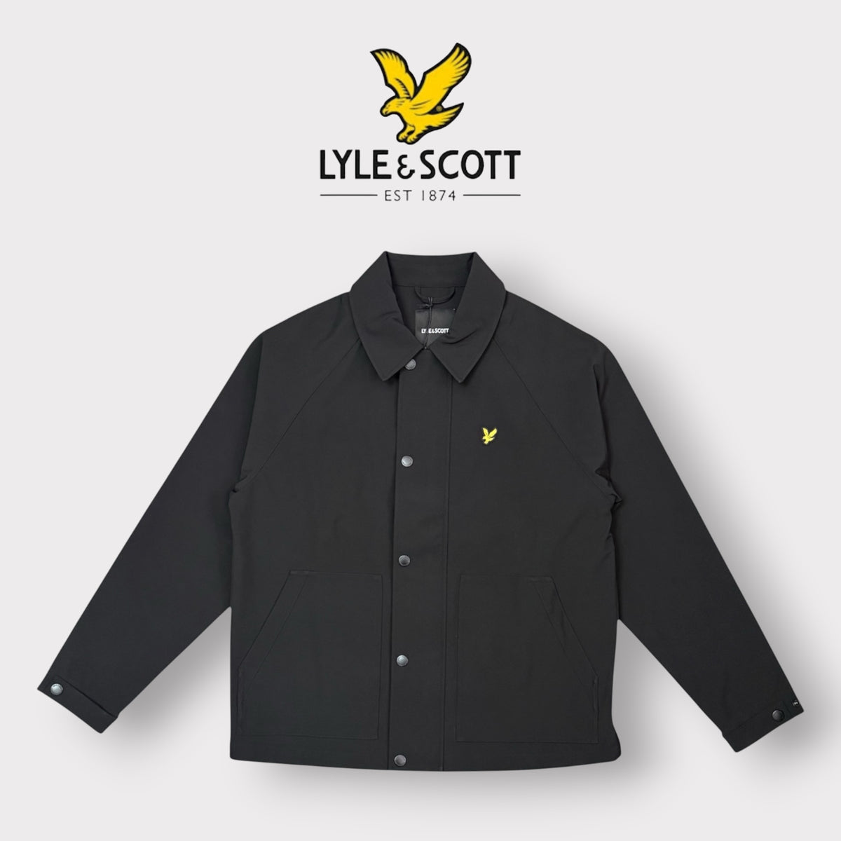 LYLE SCOTT - Giubbotto Uomo, tex.tecnico, mod.camicione, con colletto, zip e bottoni, Col.Nero