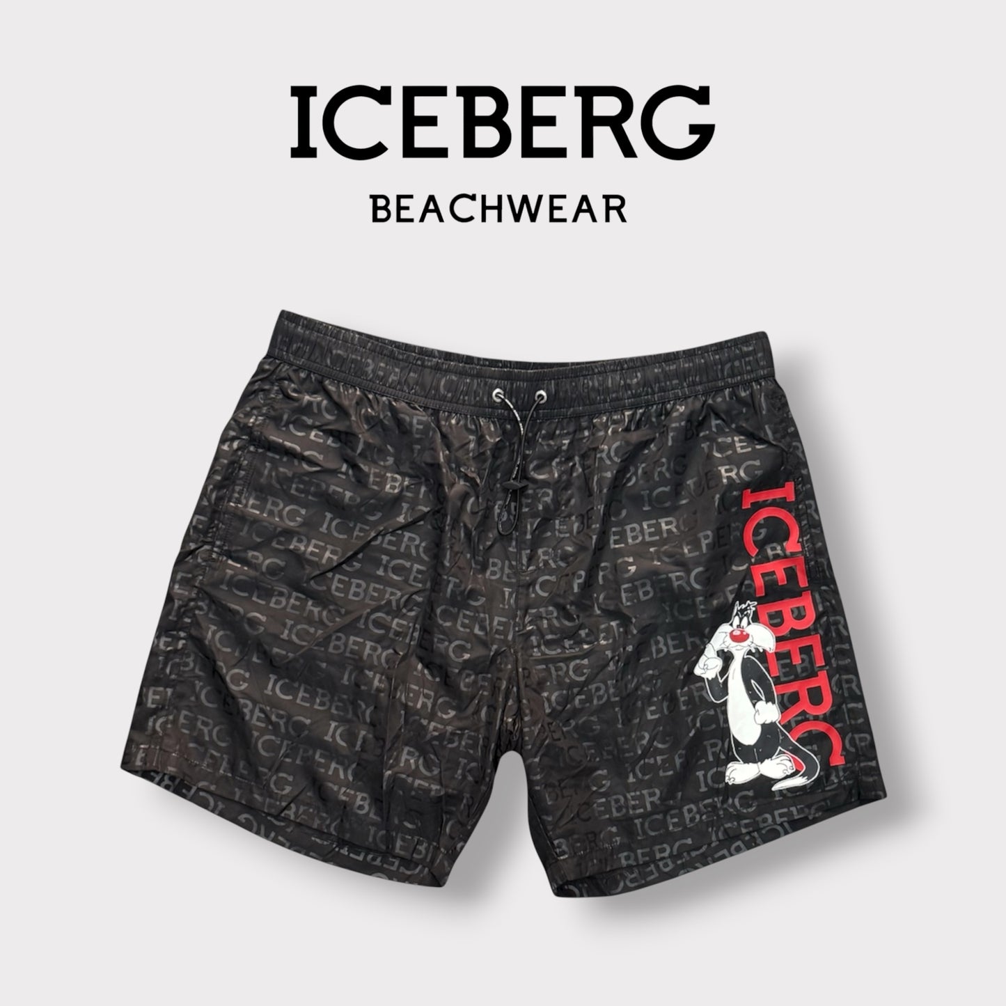 ICEBERG BEACHWEAR- Costume Uomo, con stampa, col.Nero