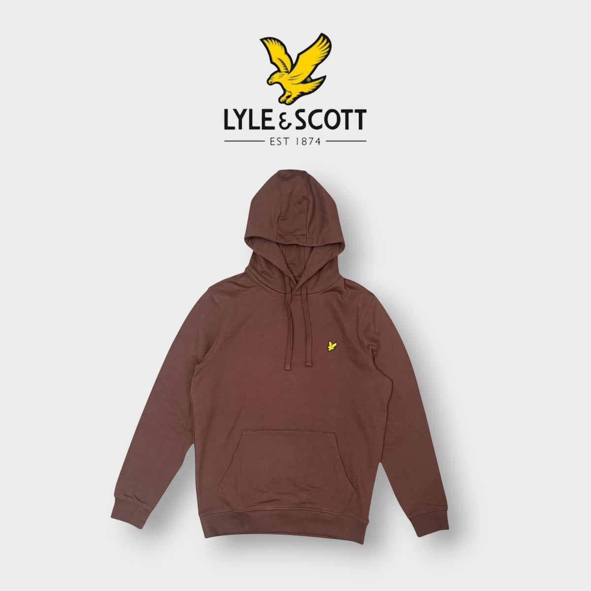 LYLE & SCOTT- Felpa Uomo con cappuccio, tex.garzato, Col.Marrone