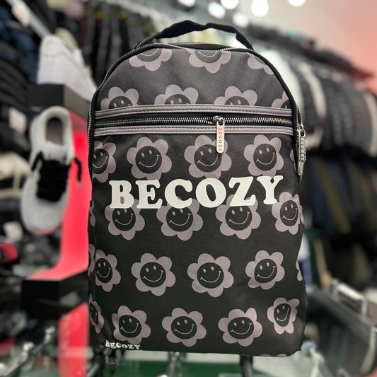 Zaino BECOZY con fantasia, Col.Nero/Bianco