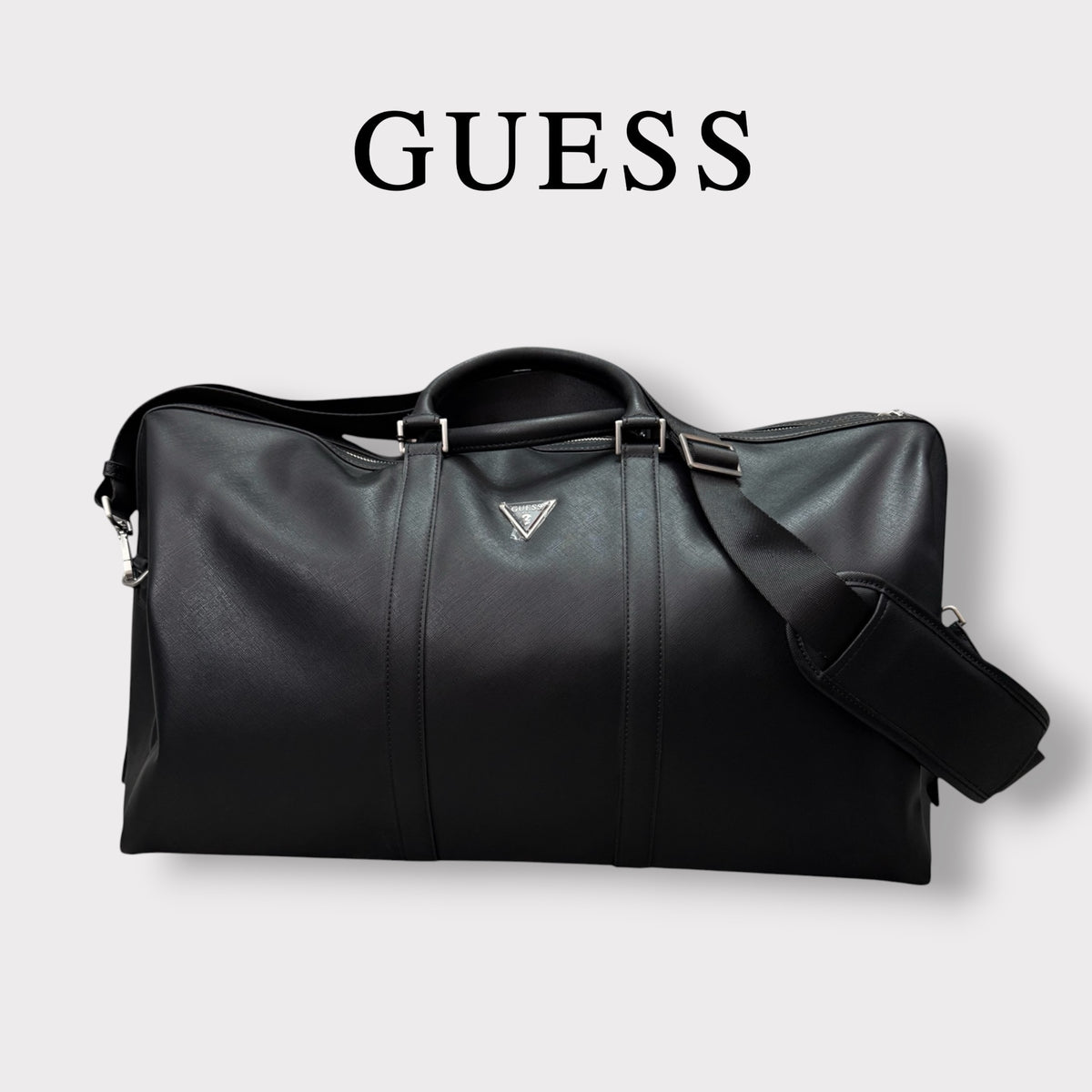 GUESS- Borsone in ecopelle, Col.Nero