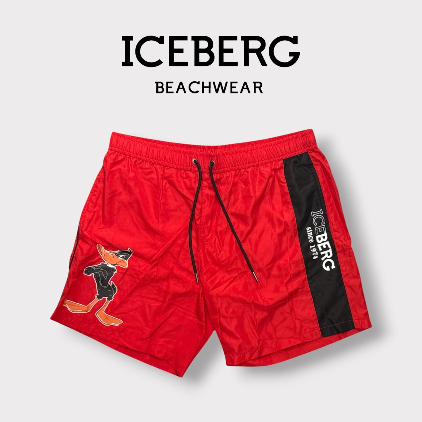 ICEBERG BEACHWEAR- Costume Uomo, con stampa, col.Rosso