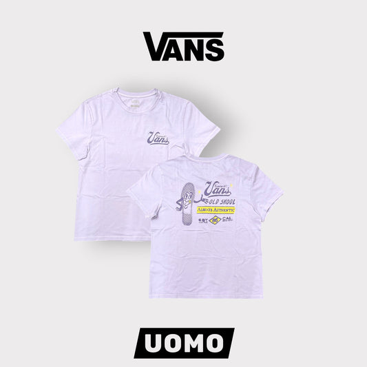 VANS- T-Shirt Uomo, Loose Fit con stampa lato cuore e sulla schiena, Col.Lilla
