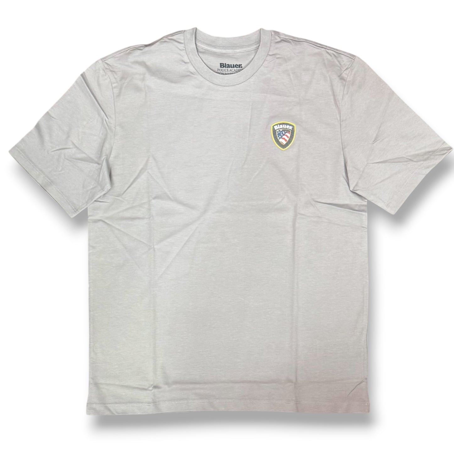 BLAUER- T-shirt, RegularFit, con logo gommato 3D lato cuore, mod.Faxon, col.Grigio