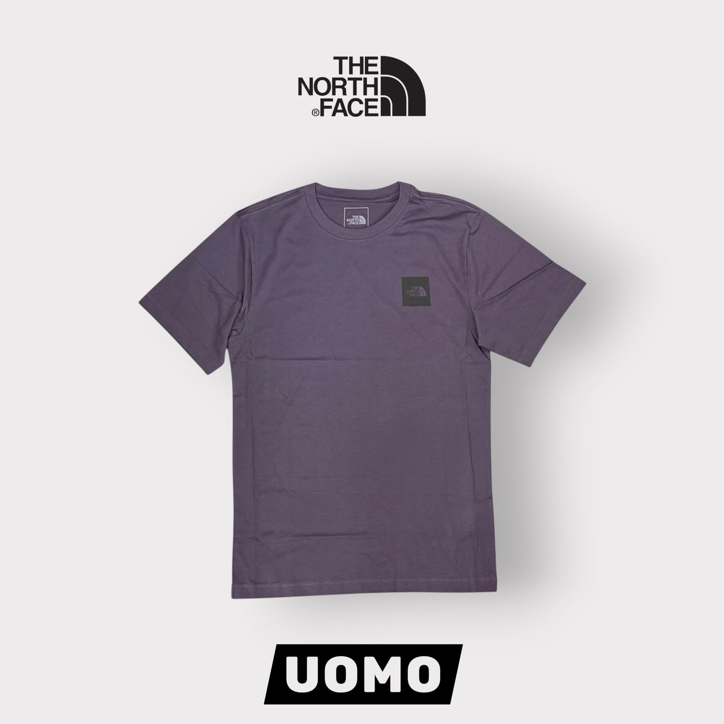 THE NORTH FACE- T-Shirt Uomo con logo stampato quadrato lato cuore, Col.Viola