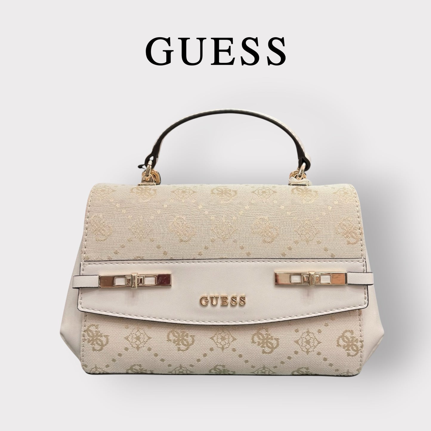 GUESS- Borsa Donna, Group:MELINDA LOGO, Col.OFF WHITE LOGO