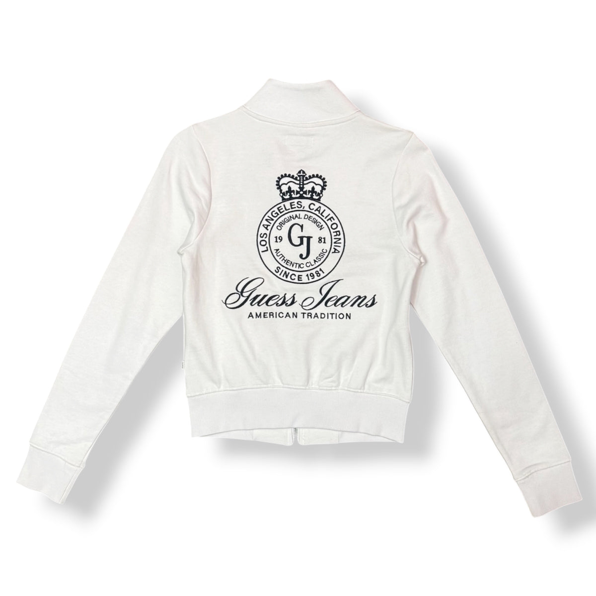 GUESS- Tuta completa Donna, con stampa schienale, pantalone fondo largo, Col.Bianco