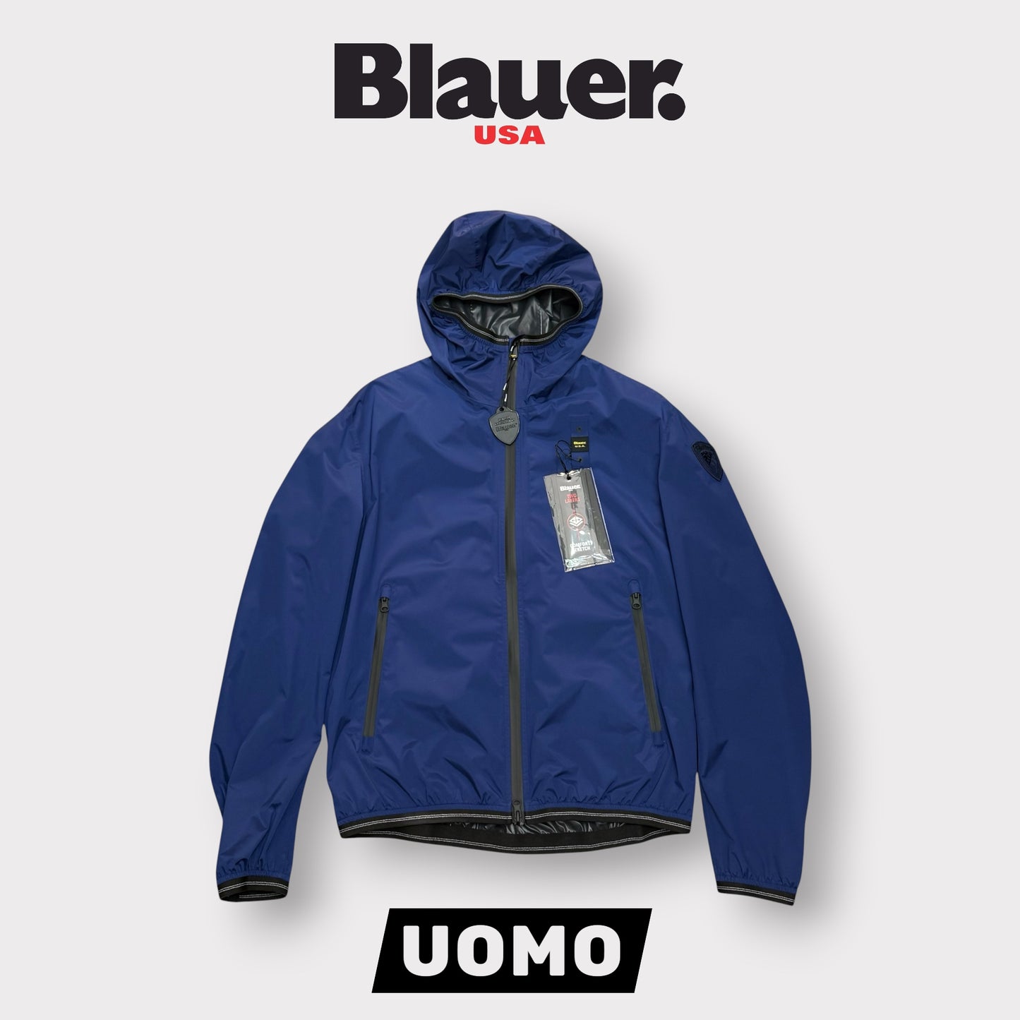 Giubbotto BLAUER Uomo, antivento con cappuccio, mod.FARRIN, Col.Royal