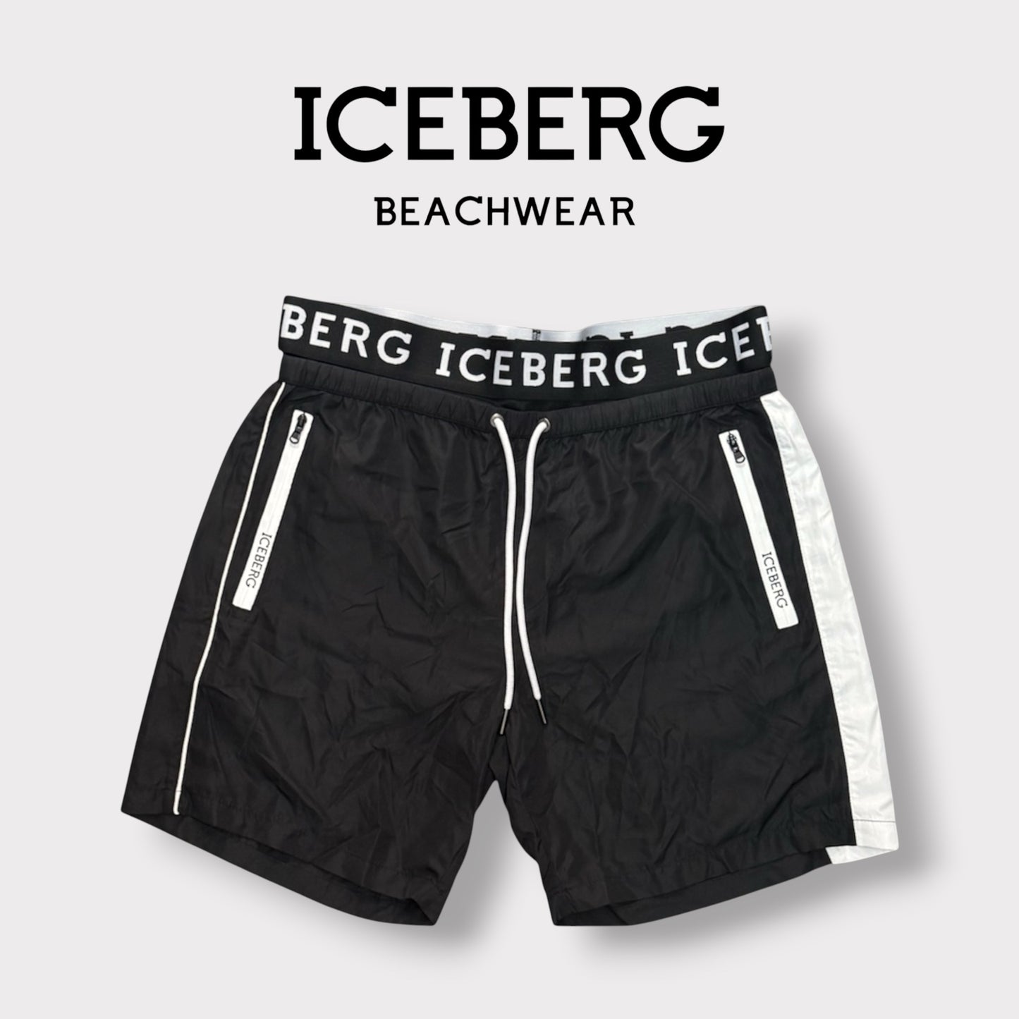 ICEBERG BEACHWEAR- Costume Uomo, con doppio elastico, col.Nero