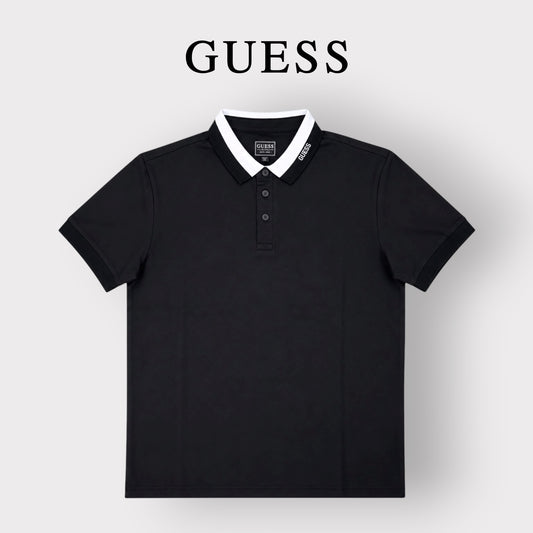 GUESS- Polo Uomo, in tessuto tecnico,  SlimFit, col.Nero