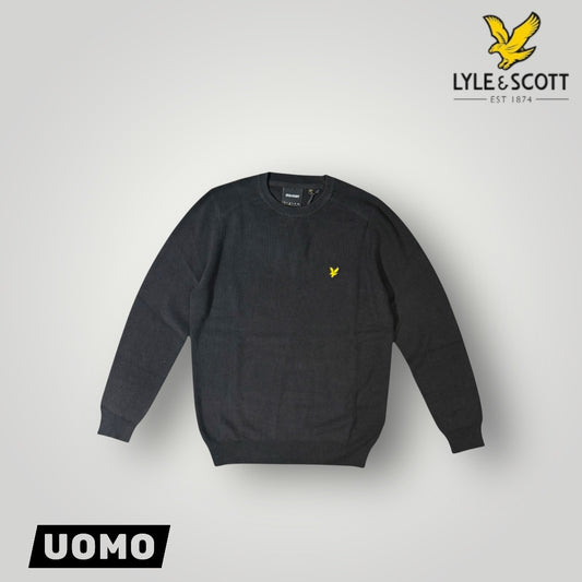 Maglioncino LYLE & SCOTT a Costine UOMO, 60% Cotone e 40% Viscose, col.Black Ice