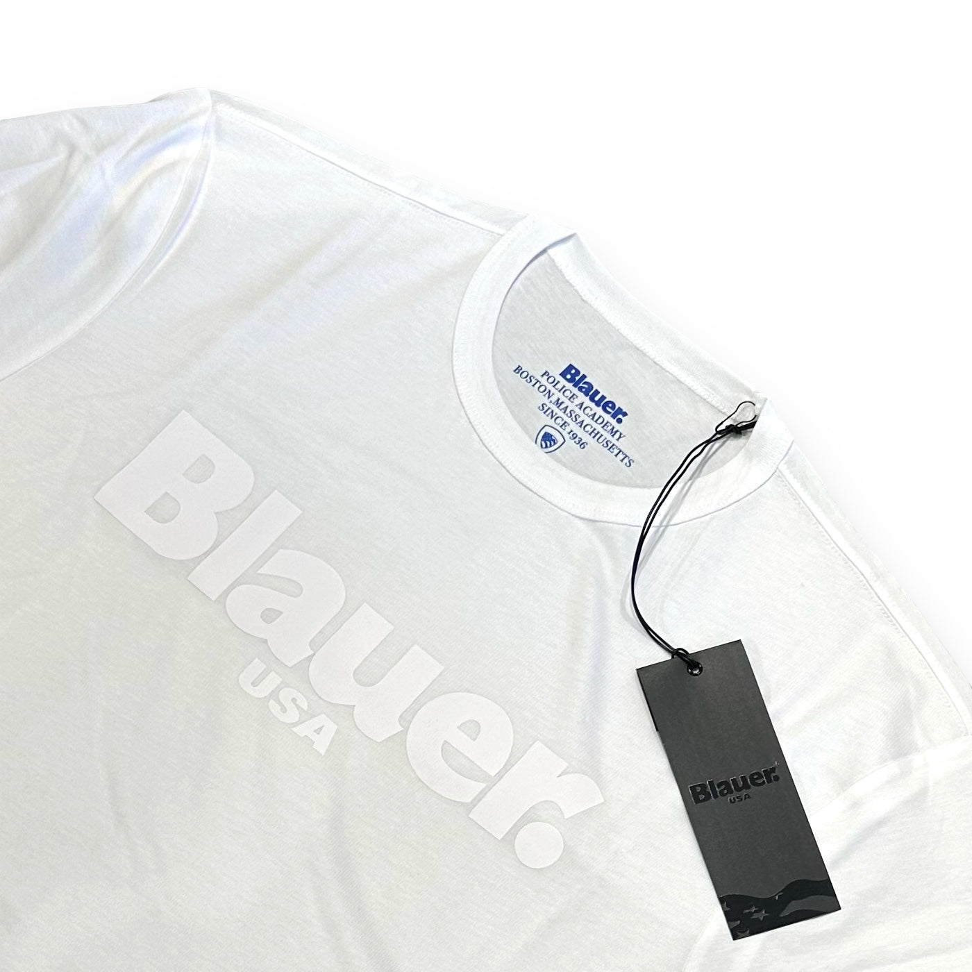 T-shirt BLAUER Uomo Bianca con stampa frontale tono su tono, RegulrFit