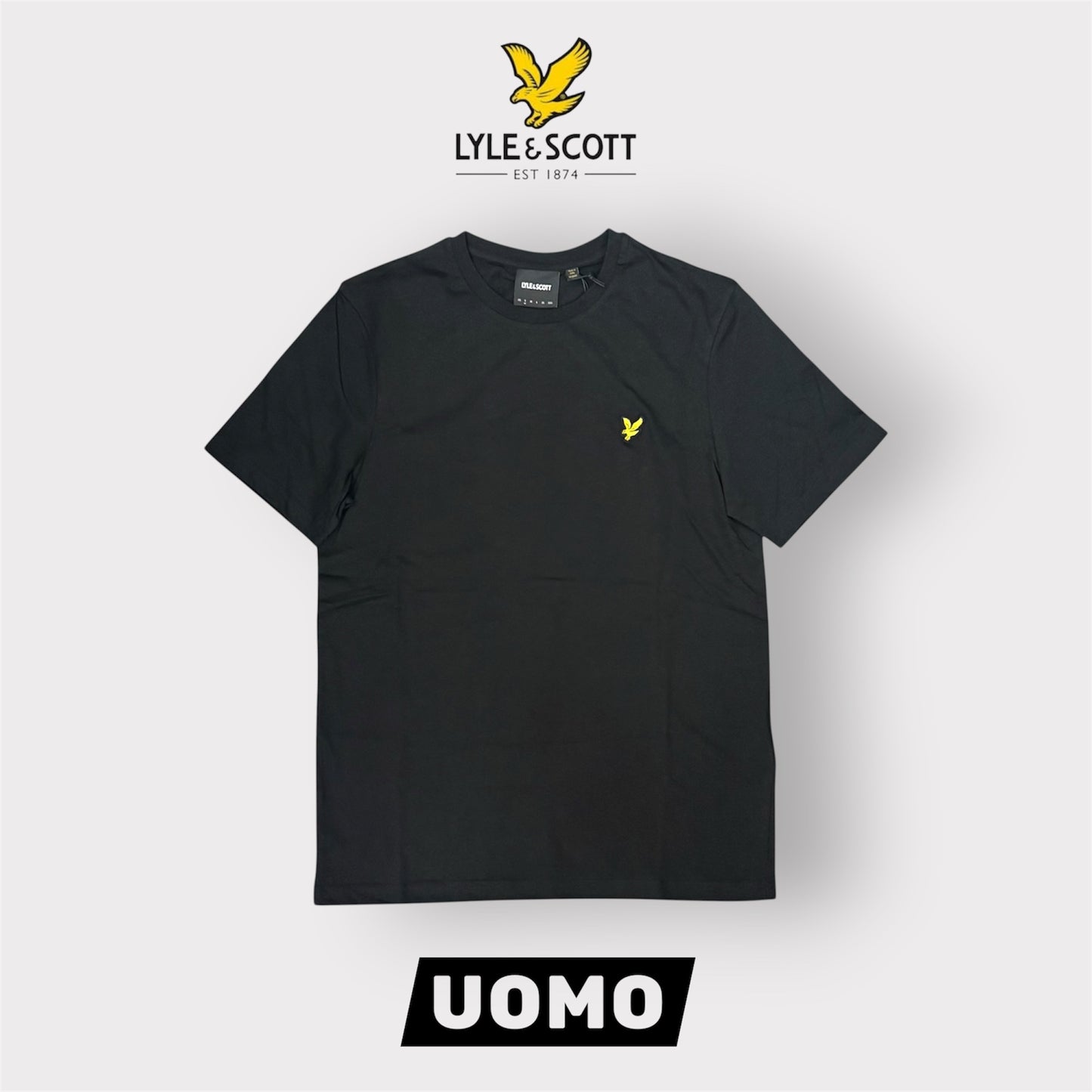 LYLE & SCOTT- T-Shirt Uomo Regular Fit, Col.Jet Black