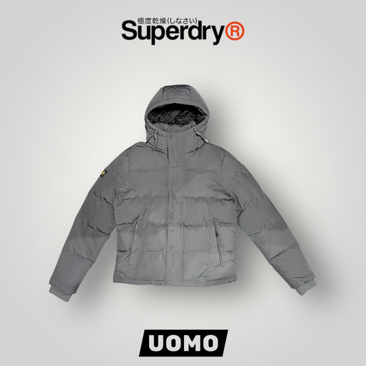Giubbotto Everest SUPERDRY Uomo, Puffer Jacket con doppia abbottonatura, Col.Grigio